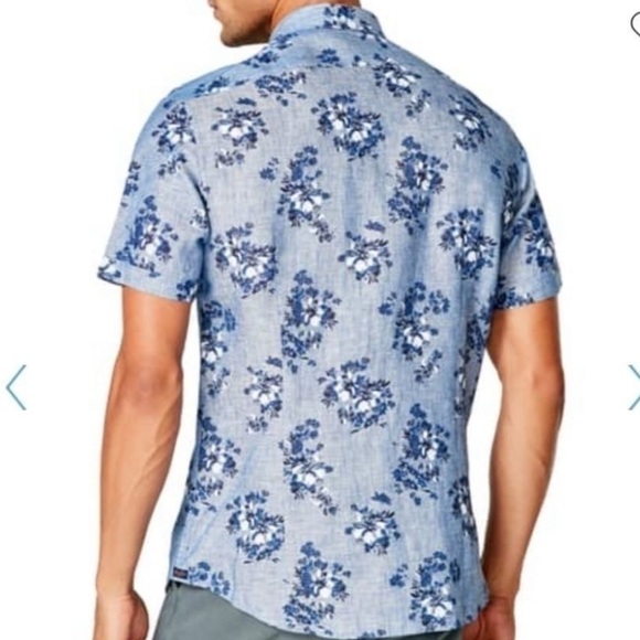 NWT Good Man Brand Floral Print Short Sleeve Button Down Shirt Size M - Picture 2 of 8